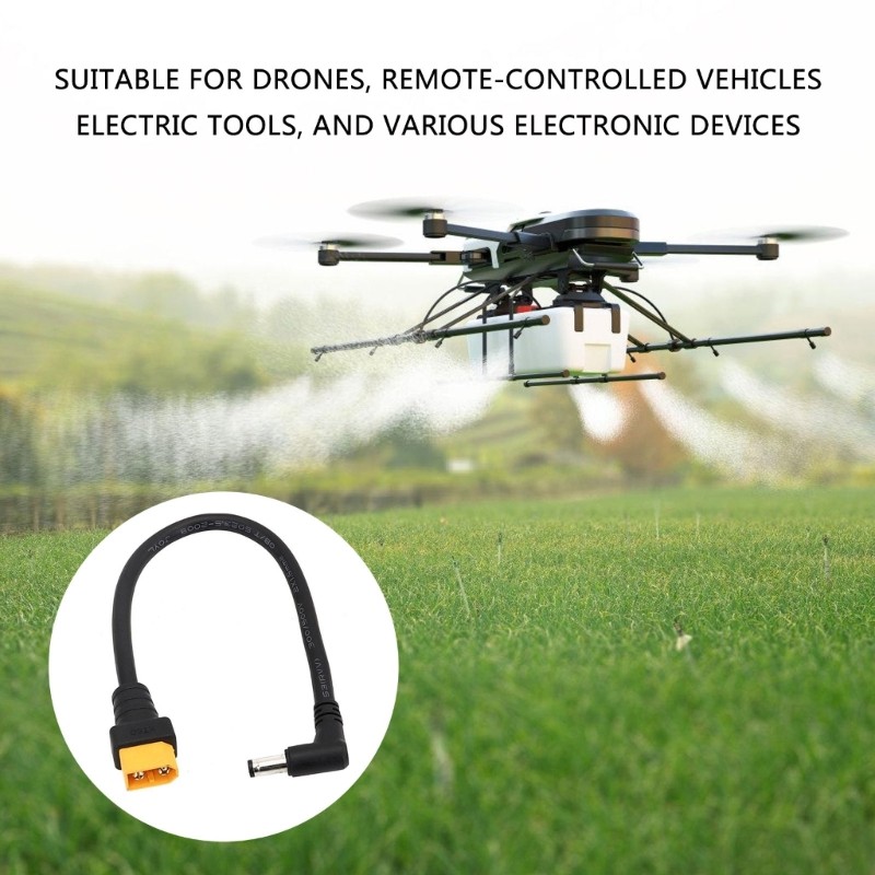 TREA Durability PVC Insulated XT60 Male To DC5525 Male Power Adapter Cable for Tool