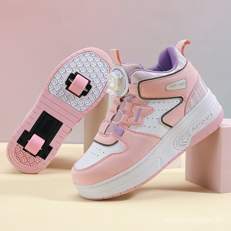 Ready Stock High-Top Children's Runaway Shoes Roller skates Double Roller skates Roller skates teena