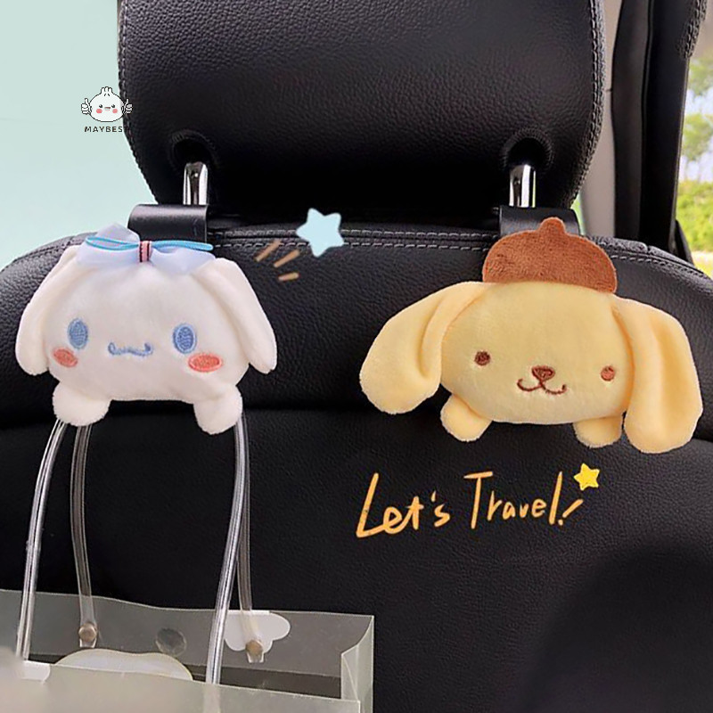 {maybest} ใหม่ Sanrio My Melody Kuromi Cinnamoroll Onpomppurin Kawaii Cars Hook al ตุ๊กตาขนาดเล็กตะขอรถอุปกรณ์ตกแต่งภายใน {TH}