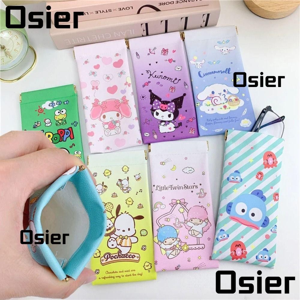 SANRIO กล่องแว่นกันแดด โอเซียร์1, กระเป๋าใส่แว่นตา คุโรมิ ซานริโอ, ฝาครอบป้องกันแว่นตาแบบพกพาป้องกันแรงดันการ์ตูนน่ารักสําหรับผู้หญิง