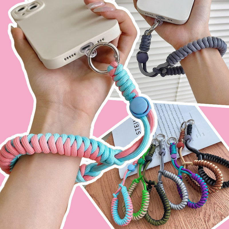 สานโทรศัพท์มือถือเชือกเส้นเล็กแขวนตกแต่งสามารถ Carrieed Twist เชือก Anti-los จี้แฟชั่นข้อมือที่แข็งแกร่งสายรัดสั้น Band