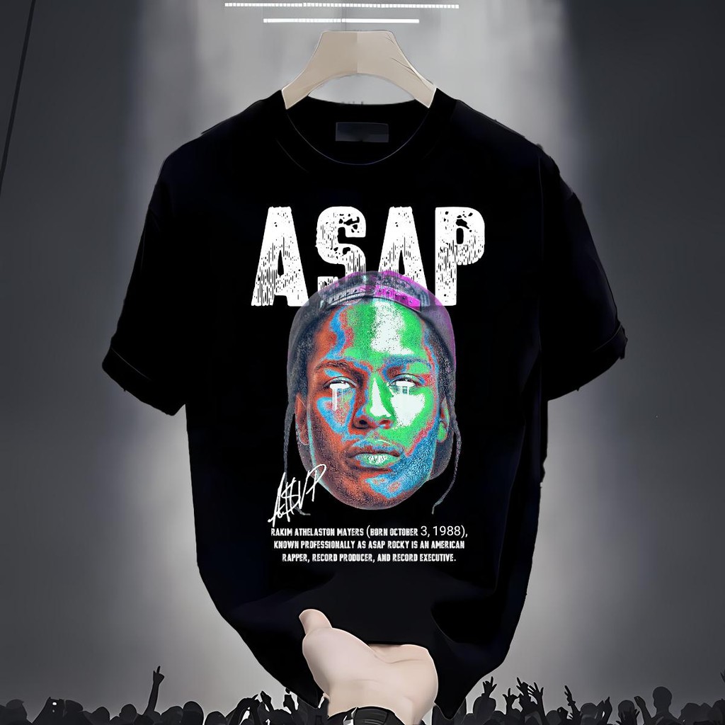 ASAP แฟชั่นนักออกแบบใหม่แฟชั่นรอบคอฤดูร้อนสบาย ๆ คู่รักเสื้อยืดเสื้อผ้าการ์ตูนพิมพ์