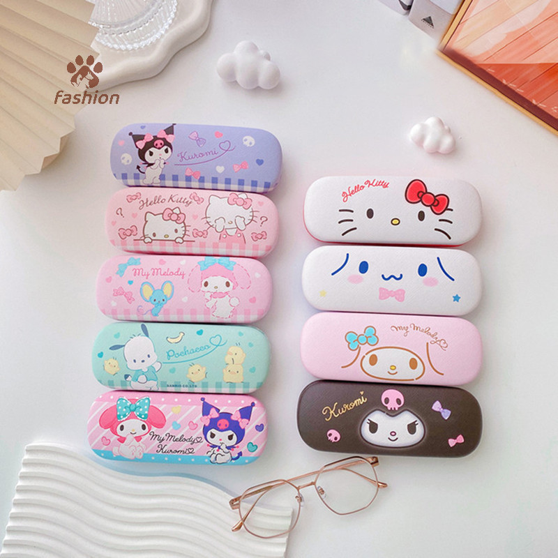 [แฟชั่น] Sanrio Hello Kitty Cinnamoroll Kuromi แว่นตาสายตาสั้นแว่นตากล่องเก็บอะนิเมะ Kawaii น่ารัก Creative Travel แบบพกพาสาว {TH}