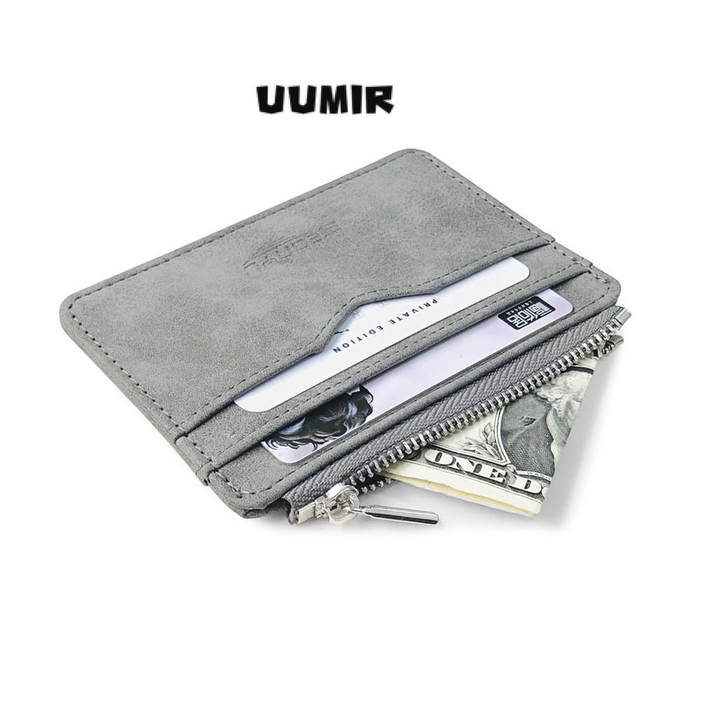 UUMIR กระเป๋าใส่บัตรผู้ชาย Minimalist Matte Multi-card Frosted Coins Bag Short