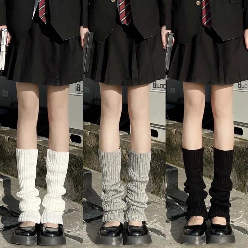 ฤดูใบไม้ร่วงหนาอเนกประสงค์สาวร้อนอบอุ่นถุงเท้ายาวถัก