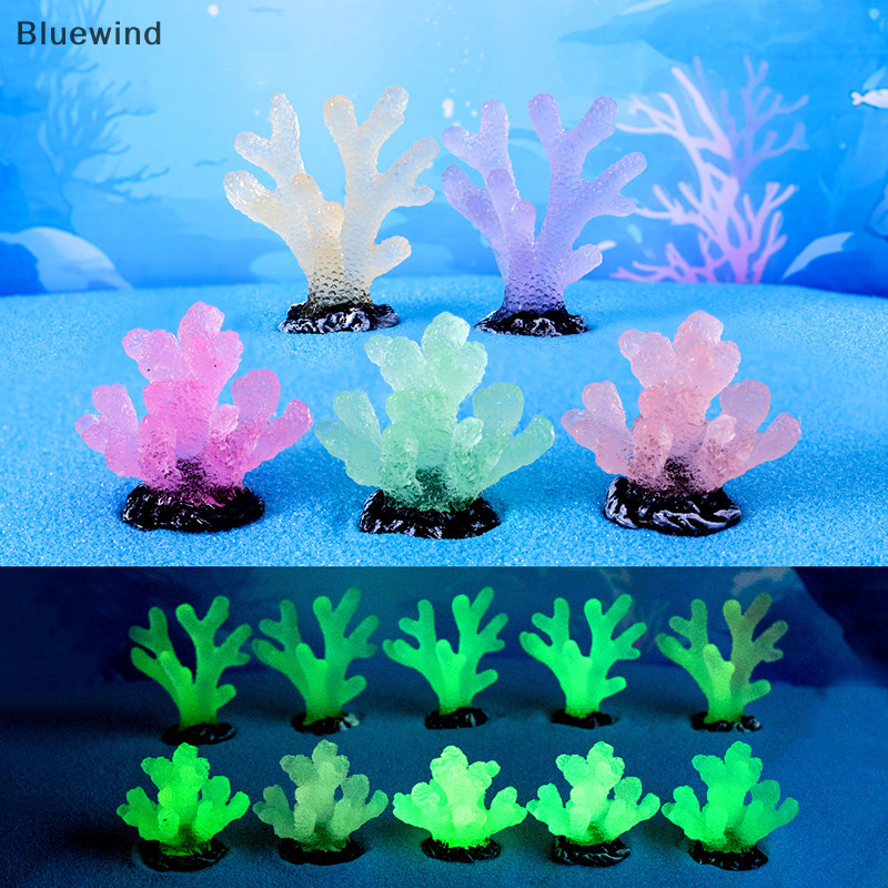 Bluewind Luminous Coral Micro Landscape ปะการังประดิษฐ์เรซิ่นเครื่องประดับสําหรับปลา Aquarium อุปกรณ์เสริมตกแต่งตกแต่งบ้านใหม่