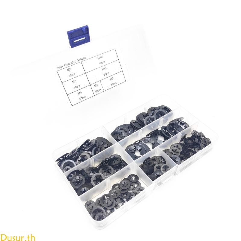340pcs Internal Tooth Washers Push Speed Clip Washers Fasteners