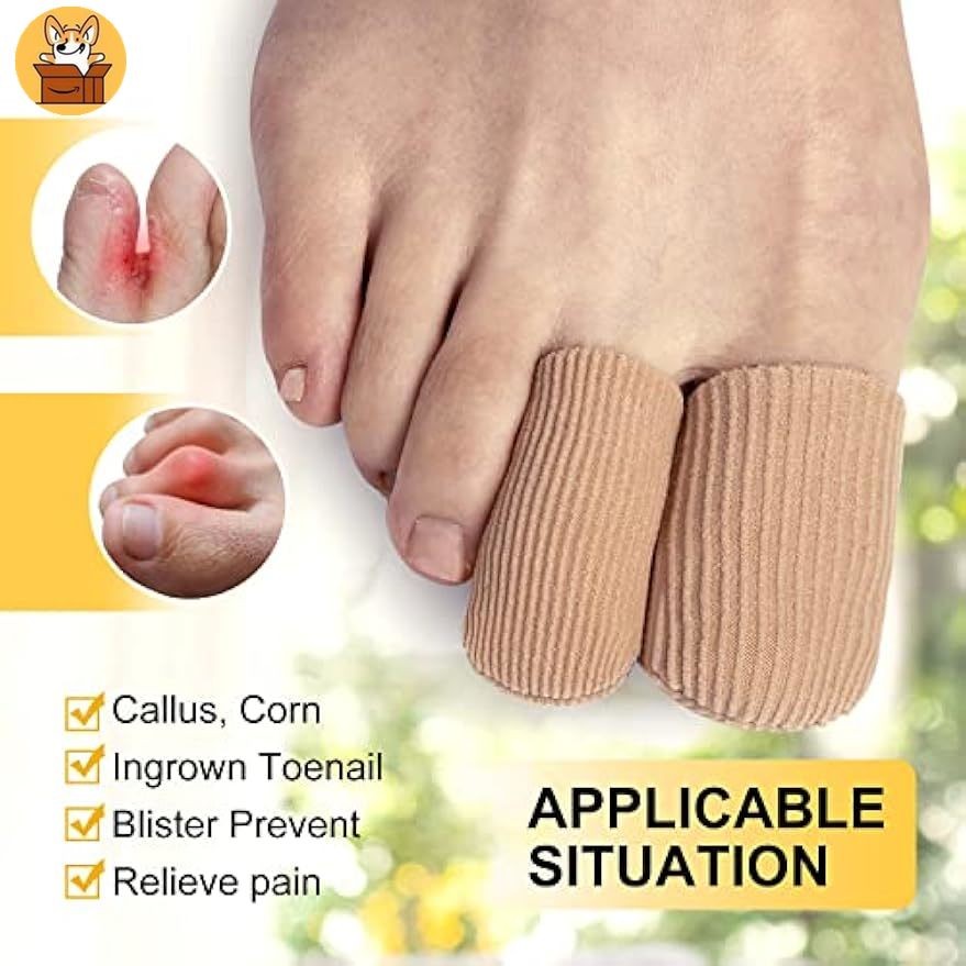 Am-az1PC Toe Protectors Silicone Toe Caps Closed Toe Surface Fabric Sleeve, ป้องกันและบรรเทาอาการปวดข้าวโพด, พุพอง, และเล็บเท้าคุด