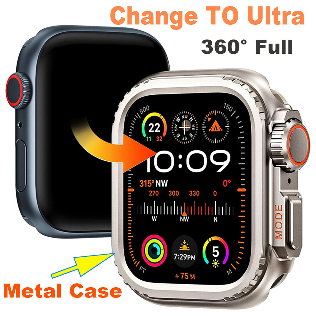 49MM45MM 44MMนาฬิกาโลหะสําหรับIWatch Ultra 3 2 1 Series11 10 9 8 7 5 6 4 SEกีฬาเปลี่ยนUltraป้องกันกันชนฝาครอบ