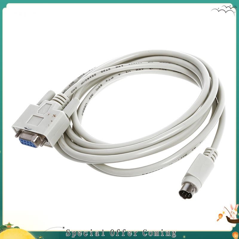 DB9P ถึง 8P Mini Din RS232 ดาวน์โหลดสายสีขาว 8.2 Ft สําหรับ PLC -EH