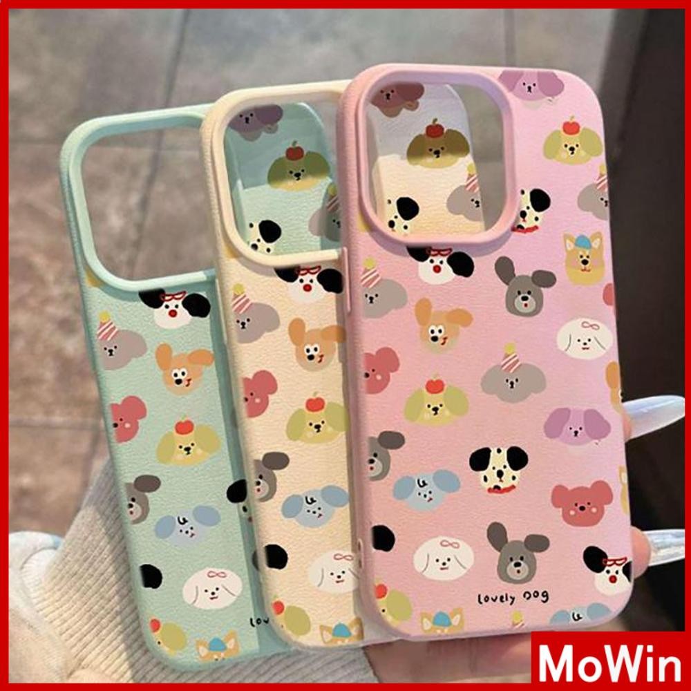 Movin - เคส iPhone 16 Pro Max iPhone 11 เคสหนังเนื้อนิ่มสีแคนดี้ TPU ลูกสุนัขสีสันสดใสน่ารัก Compatible With iPhone15 Pro max 14 13 12 Pro max XS XR 7 Plus 8 Plus