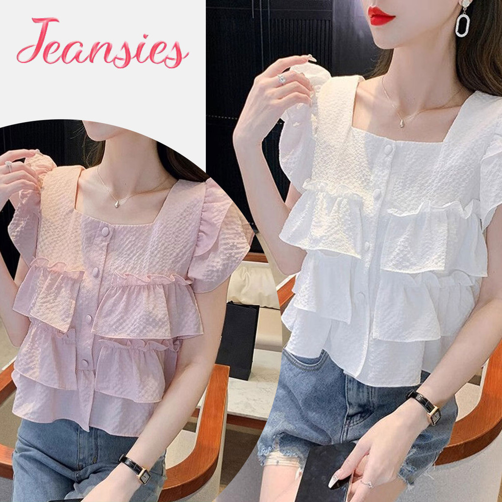 เสื้อเปิดไหล่สำหรับฤดูร้อน ดีไซน์ใหม่ คอเหลี่ยม