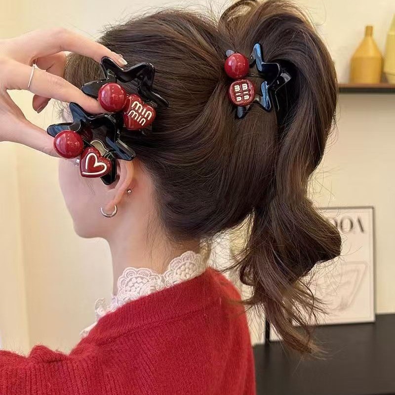 2024 สไตล์ใหม่หรูหราดาวห้าแฉกคลิปผมหางม้าสูงคลิปฉลามหญิง