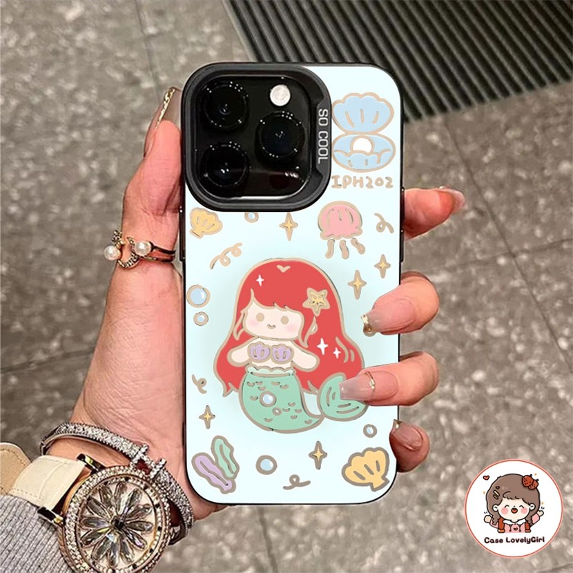 ส่งจากไทย การ์ตูนน่ารักเจ้าหญิงเงือก เคส IPhone 15 16 11 13 14 12 Pro Max IPhone 7 Plus 8 Plus X Xs Max Hard Case