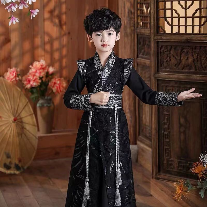 เด็ก Hanfu Boys Tang เครื่องแต่งกายเครื่องแต่งกายโบราณหล่อ Playboy Master เครื่องแต่งกายสไตล์จีนเครื่องแต่งกายประสิทธิภาพ