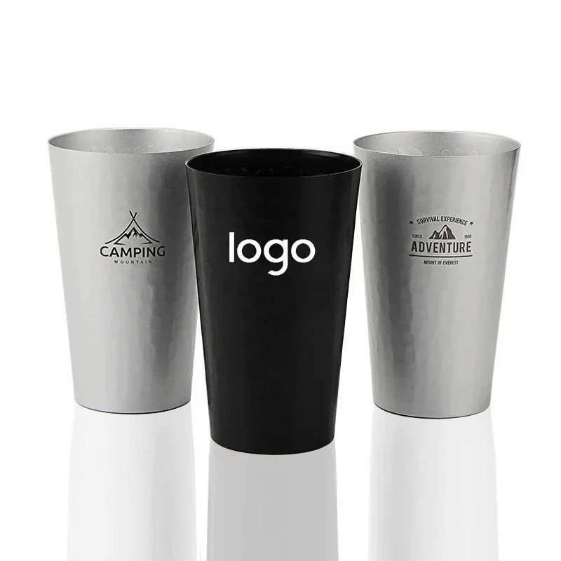 15oz Beer Cup Aluminum Metal Mug Hammered Texture Water Mugs Coffee Travel Mug 450ml Wholesale Free 
