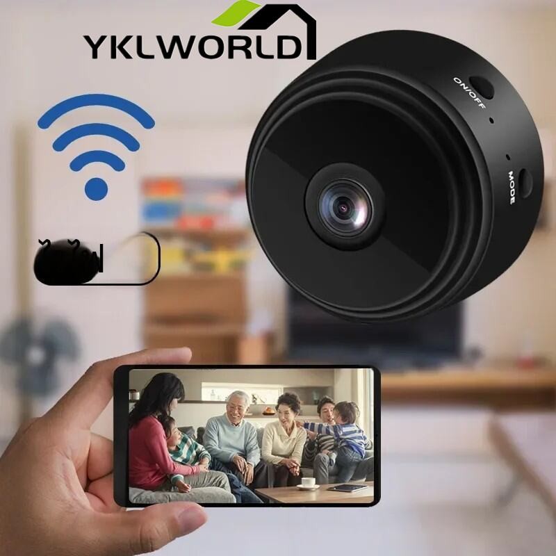 YKLWORLD กล้องตรวจตราไร้สายขนาดเล็ก, WiFi, ระบบตรวจสอบความปลอดภัย, จอมอนิเตอร์ระยะไกล, กล้อง, วิดีโอ, สมาร์ทโฮม, A9
