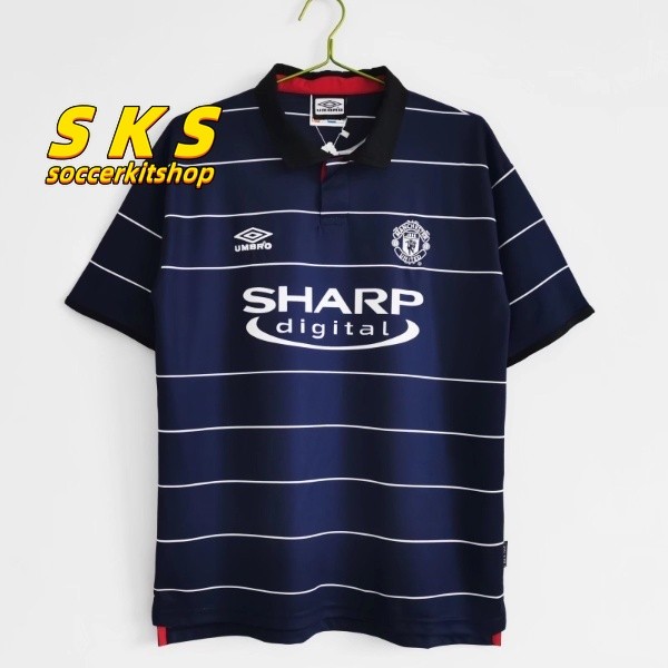 Manchester United 1999/00 ซีซั่นแมนเชสเตอร์เยือนวินเทจเสื้อ S-XXL แขนสั้นเสื้อลําลองกีฬาเสื้อฟุตบอล 