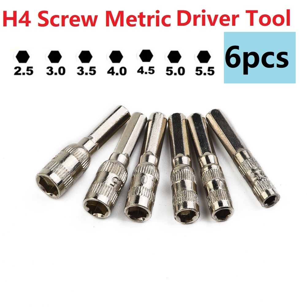 [LSAR] 6 In 1 6 Points Hex Shank Socket 2.5/3/3.5/4/4.5/5mm H4 Nut Driver Hand Tool