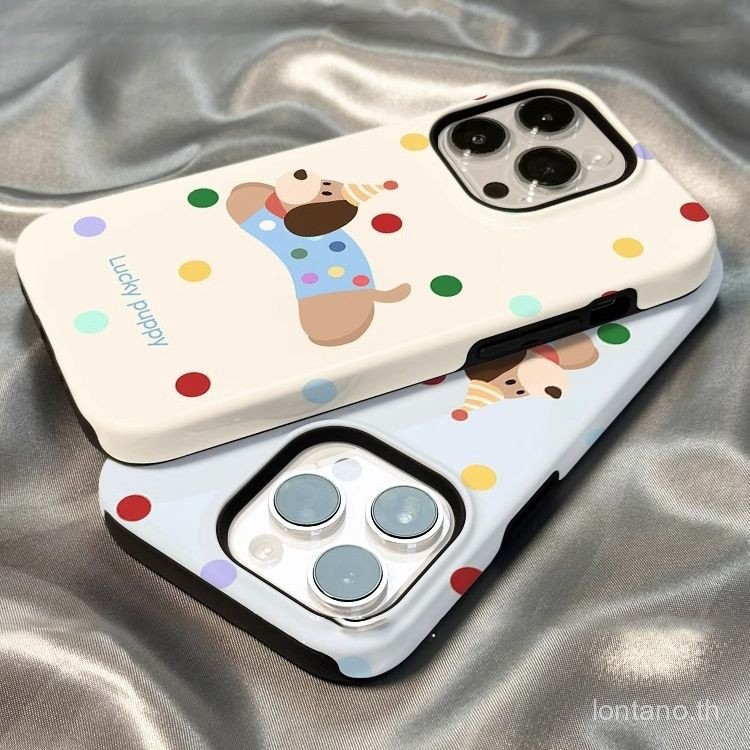 2 in 1การ์ตูนน่ารักเรียบง่ายเต็มหน้าจอลายจุดแมวและสุนัขสำหรับ iphone16 PROMAX 7plus XR กันกระแทก11 12 13กันกระแทก14 15ทนต่อการสึกหรอ11promax ทนต่อสิ่งสกปรก14Pro 15Pro 15PLUS สร้างสรรค์14PROMAX 15PROMAX ป้องกันโทรศัพท์มือถือ sxzs