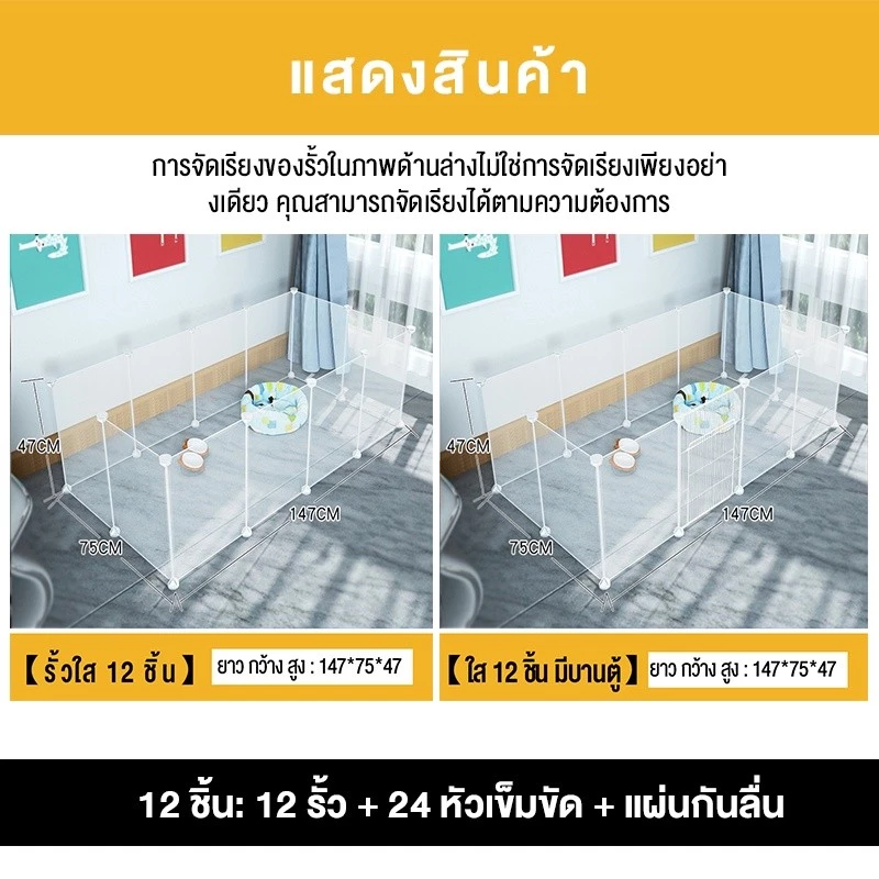 ✈️สินค้าอยู่ในไทย พร้อมส่ง✈️ คอกสุนัข DIY ขนาด แผ่นเรซิ่น คอกสุนัข มีประตูล็อค และตัวเชื่อม thumbnail 9