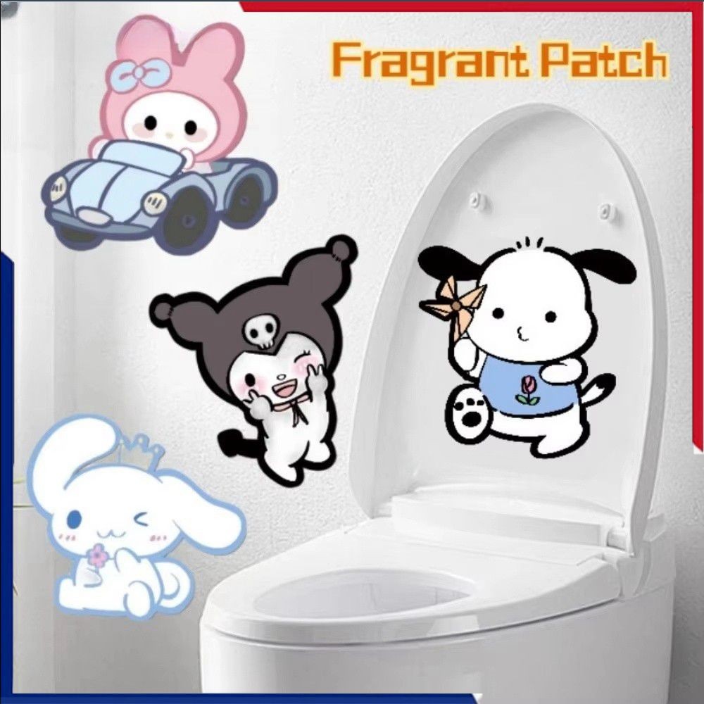 SANRIO ซานริโอ สติกเกอร์ระงับกลิ่นกายห้องน้ําการ์ตูนสัตว์กุหลาบมะนาวจัสมินกลิ่นหอมสติกเกอร์ห้องน้ํากําจัดกลิ่นสติกเกอร์ตกแต่งห้องน้ํา
