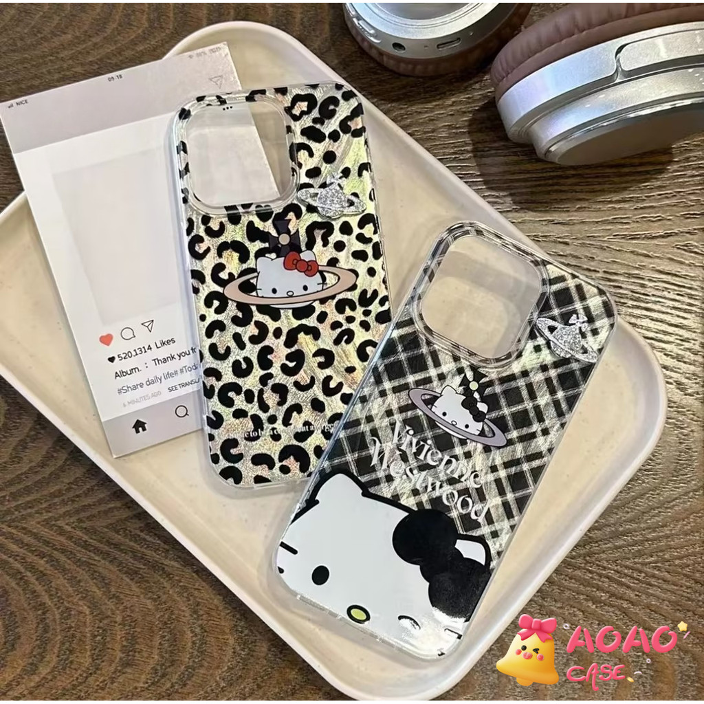 เทรนด์แบรนด์แฟชั่นน่ารัก Hello Kitty เคสIPhone 11 13 12 15 14 Pro Max XR 7Plus 7 8 Plus 14 11 12 Pro XS MAX X SE 14 Plus
