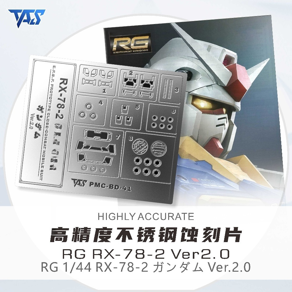 Tas RGU RG 1/144 RX-78-2 2.0 Etching Parts / อะไหล่อัพเกรด