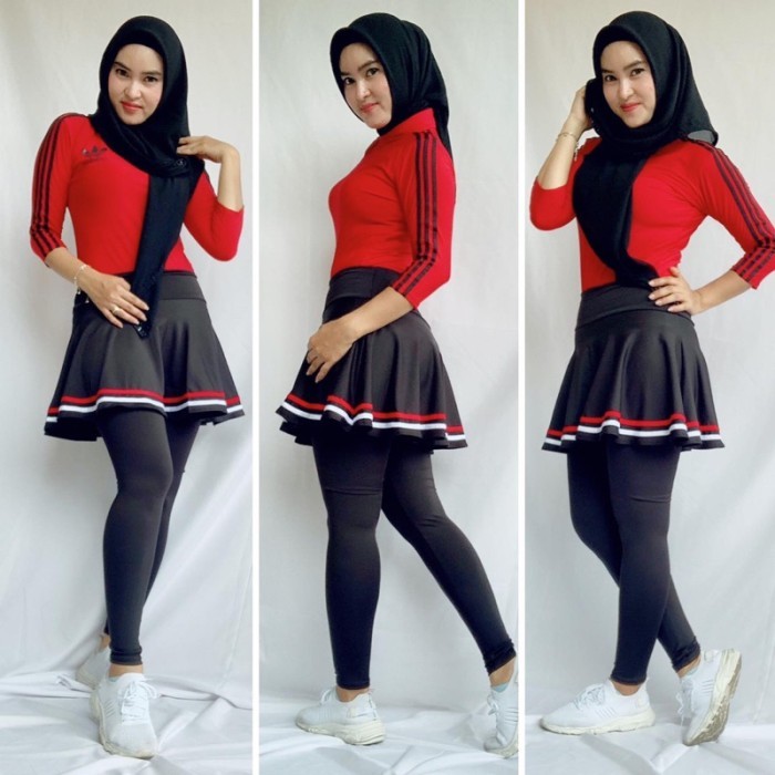 E02 GOLF GYM LEGGING SKIRT SET MUSLIM WOMENS FITNESS GYM CLOTHES SET - Mrh/Lis mrhpth, สูท