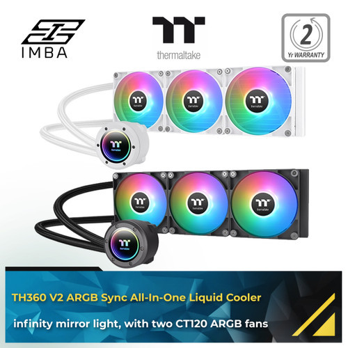 Liquid CPU Cooler THERMALTAKE TH420 V2 ARGB  Black / Snow Sync All-In-One CL-W376-PL14SW-A