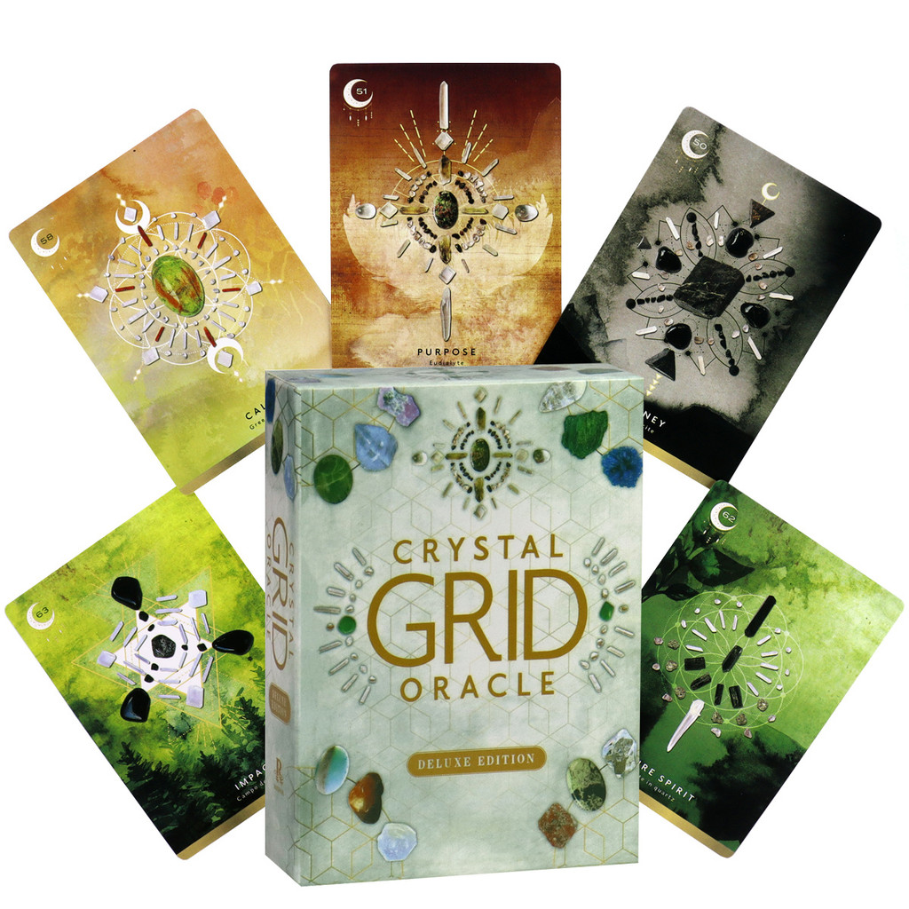 ไพ่ทาโรต์การ์ด Oracle ตารางคริสตัล10.3*6ซม. หรือมากกว่านั้น72แผ่นในภาษาอังกฤษ Crystal Grid Oracle