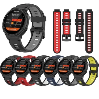 สายนาฬิกา(พร้อมอุปกรณ์)Garmin 220/235/230/620/630/735XT/235Lชิลิโคนสองสีล็อคสีดำApproach s20/s5/s6
