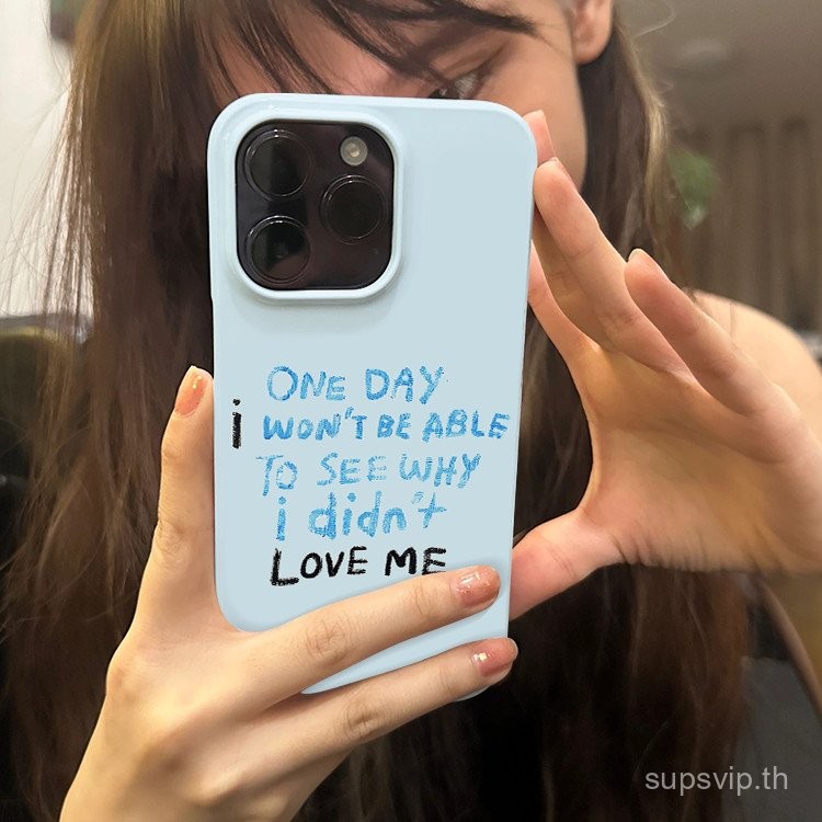 เคสโทรศัพท์แข็งกันกระแทกสีน้ำเงินลายกราฟฟิตีภาษาอังกฤษสำหรับ iPhone 16PROMAX 16 15 14 PRO MAX 13PROMAX 12 11 PRO MAX XR 7plus 8PLUS 15Pro