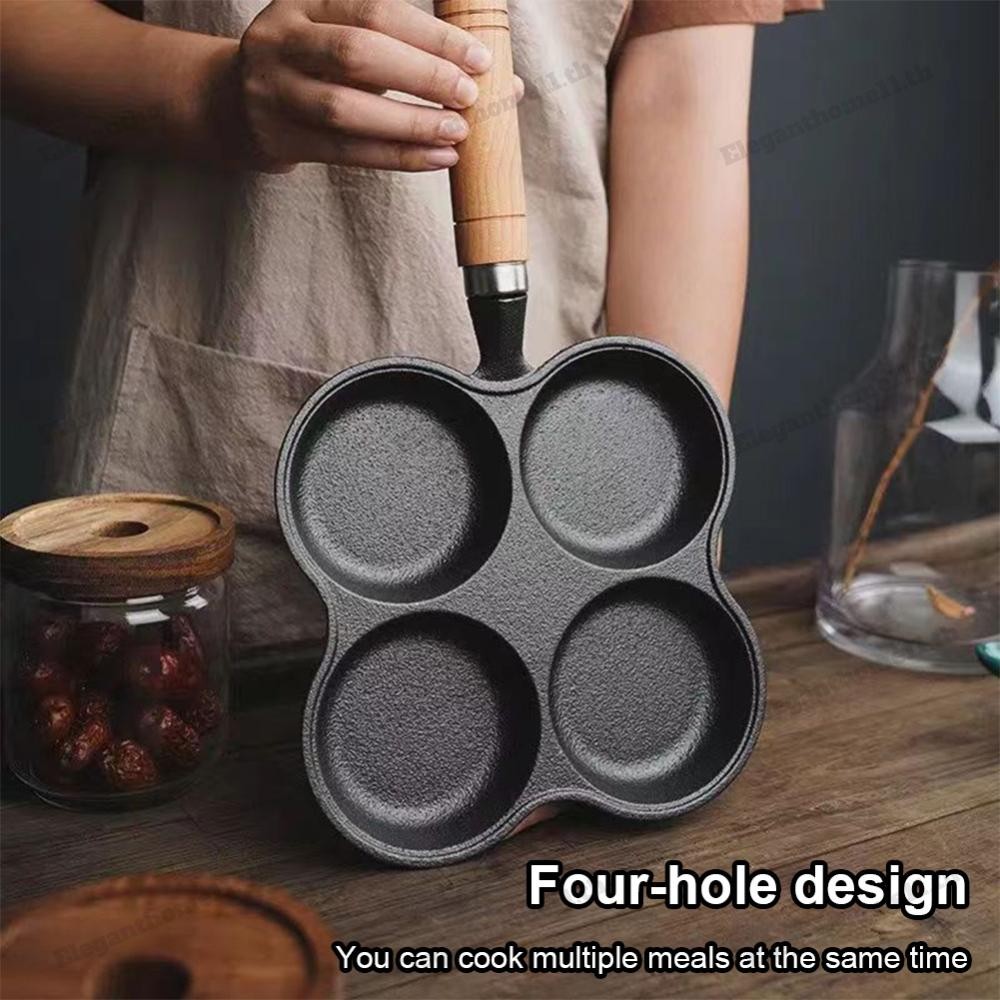 กระทะทอดไข่ 4 หลุม Non Stick Egg Burger Ham Pan ขนมปังฮัมบูร์กอาหารเช้า Maker