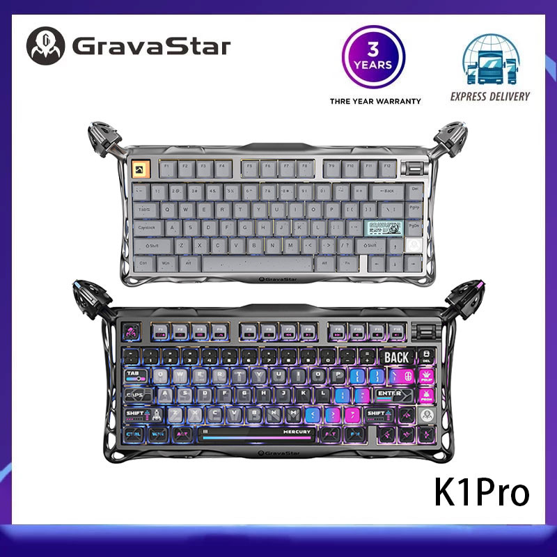 Gravastar K1 Pro คีย์บอร์ดเกม Blog ทําอลูมิเนียมไร้สายเกมสอบจําลองที่สาม E-sports