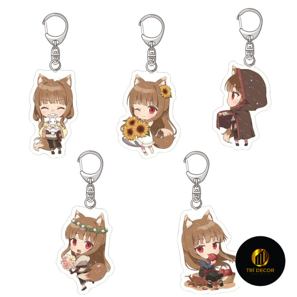 อะนิเมะพวงกุญแจ Spice และ Wolf Wolf Wolf Wolf และ Spice Nora Arendt Holo กระเป๋าเป้สะพายหลังอุปกรณ์ต