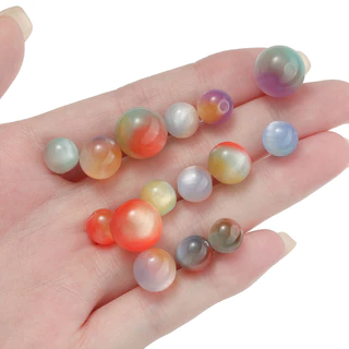St.kunkka 10-20 ชิ้น 8-12 มิลลิเมตร Tricolor เรซิ่นลูกปัดที่มีสีสัน Smudge Cats Eye ลูกปัดแฟชั่น Charm สําหรับ DIY สร้อยข้อมือสร้อยคอทํา