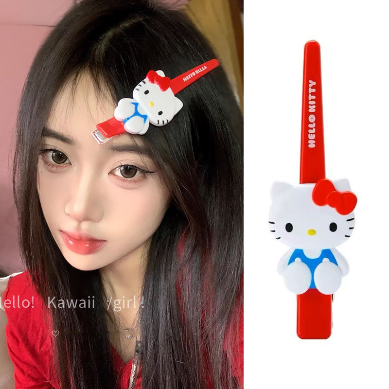 SANRIO กิ๊บติดผมคิตตี้น่ารักและหวานคลิปปากเป็ดขนาดใหญ่ 2024 เครื่องประดับผมซานริโอใหม่