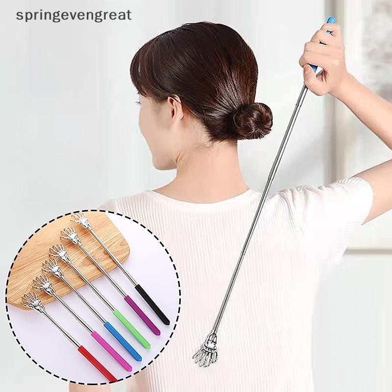 Springevengreat สแตนเลส Back Scratcher Telescopic Back Itch Scratcher สําหรับชายชรานวดง่ายผ่อนคลาย Old Man Happy ผลิตภัณฑ์เพื่อสุขภาพ Springevengreat