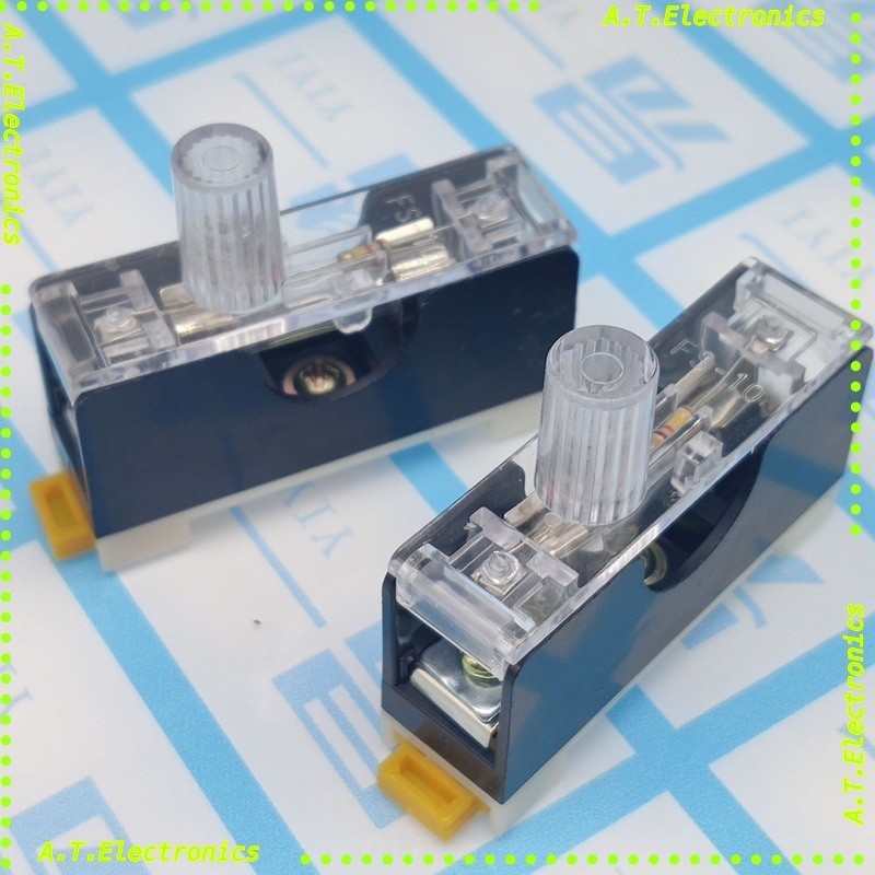 ถูกสุด! ฐานฟิวส์แบบยึดร่าง รุ่นFS-101, FS-10 ขนาด 6x30มิล พร้อมฟิวส์หลอดแก้วขนาด 10A