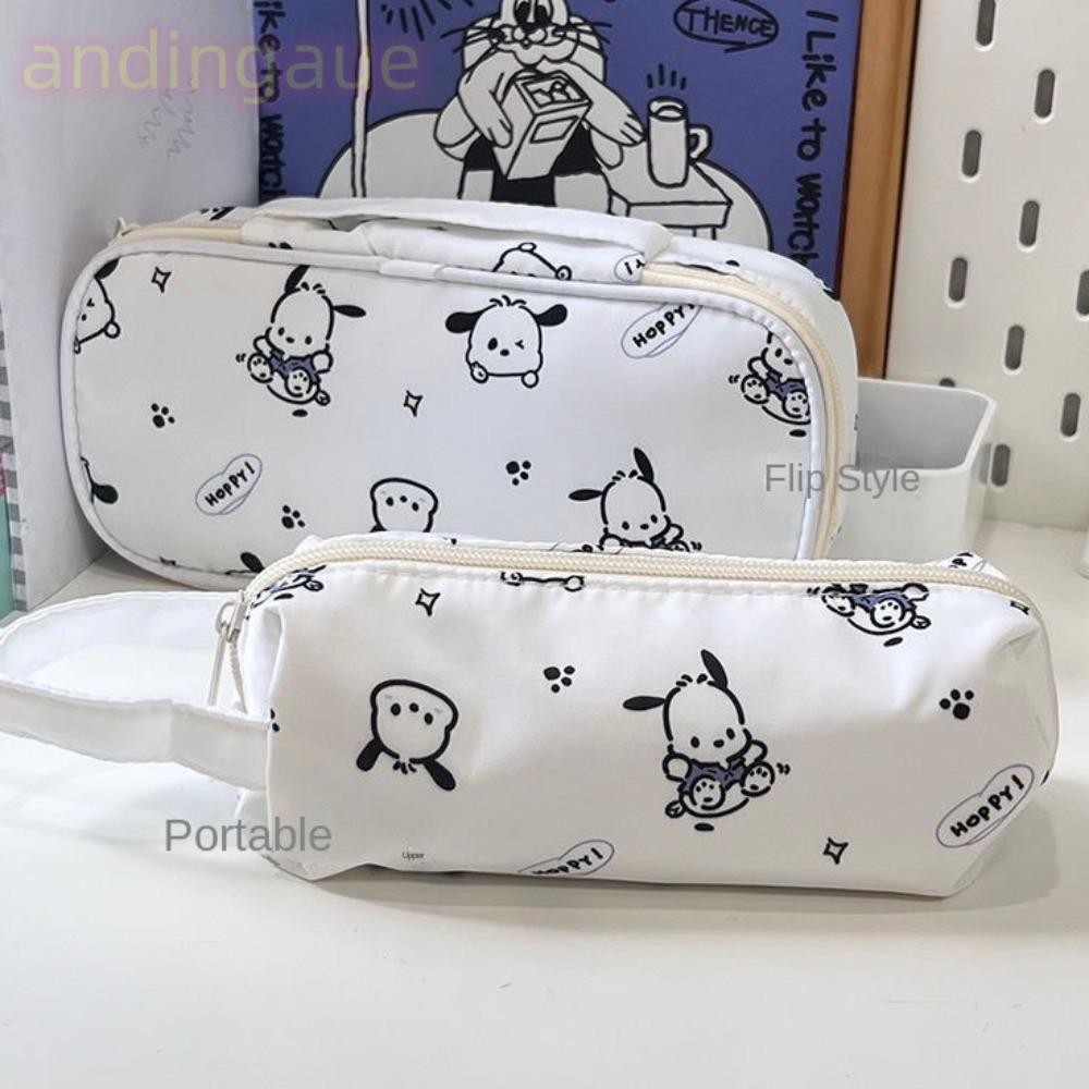 ดินสอ ANDIN กระเป๋าดินสอความจุขนาดใหญ่ กล่องดินสอ แฟชั่น Pochacco กระเป๋าเครื่องเขียน Checkerboard Pen Bag Girls