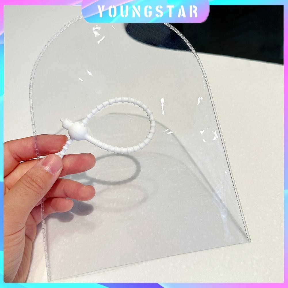 Ys 1PC labubu แบบพกพาโปร่งใส PVC Organizer กล่องกันฝุ่นกันฝนสําหรับตุ๊กตาอุปกรณ์เสริม (เฉพาะกระเป๋า) ยอดนิยม