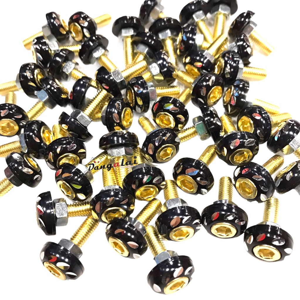 ชุดน็อตซาลาเปากลัดลาย เบอร์ 10 (1ชุด มี 10 ตัว) มีให้เลือกหลากสี - รูปที่ 4