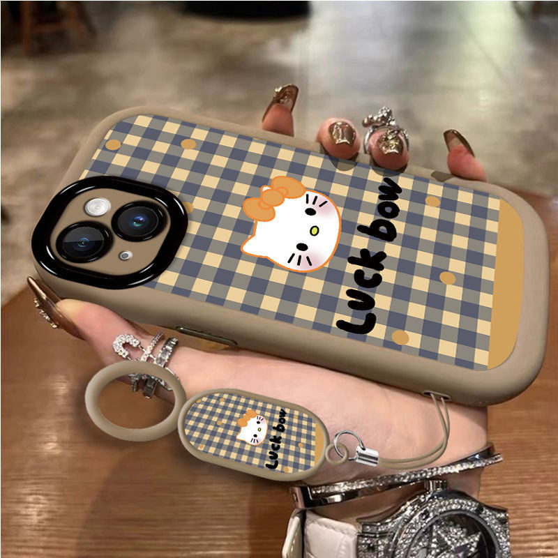 สินค้าใหม่ขายร้อน Checkered KT Cat VIVO V40 V40PRO เคสโทรศัพท์ V30 V30PRO รวมทุกอย่าง VIVO V29 กันกระแทก V27 หญิง V27E ที่ไม่ซ้ํากัน V23 V21 V23E