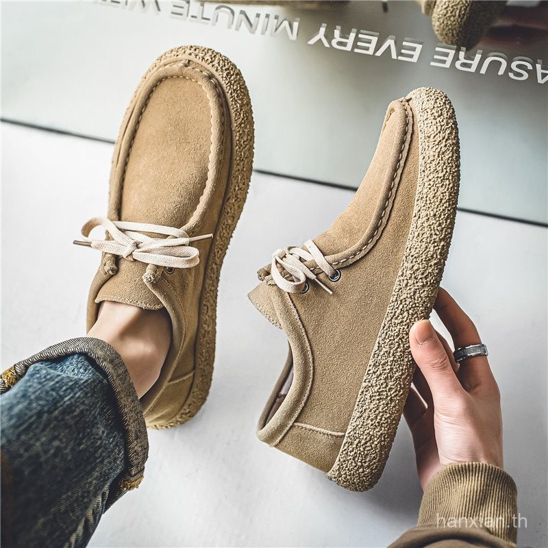 Men's Shoes2024Fall New Casual Leather Shoes Men's Sneakers Versatile Retro Trendy British Style Thick Bottom Work Shoes VGDD
