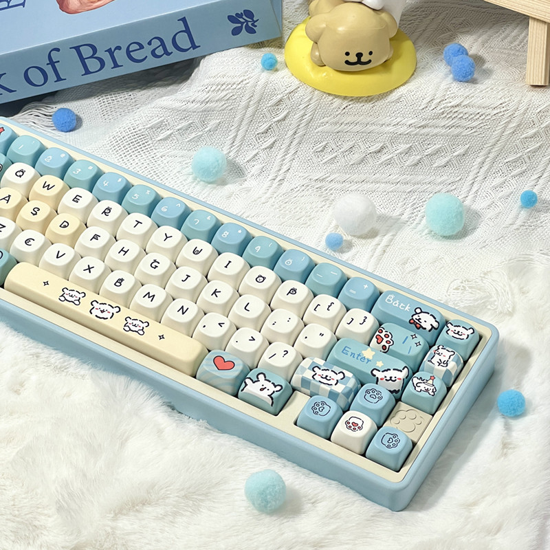 บุคลิกภาพ Keycap ไทย/อังกฤษ MOA โปรไฟล์น่ารัก Keycaps สําหรับ 60/84/98/108 คีย์บอร์ดเครื่องกล
