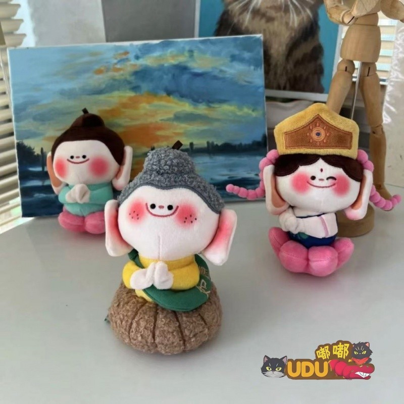 ของแท้ สร้างสรรค์ดอกบัวตุ๊กตาพระพุทธรูปน้อยน่ารักตามที่ปรารถนาจี้พระพุทธรูปน้อยเครื่องประดับกระเป๋าพวงกุญแจคู่พระพุทธรูปคู่หูตัวน้อยพวงกุญแจตุ๊กตาคลายการบีบอัดของขวัญวันเกิด