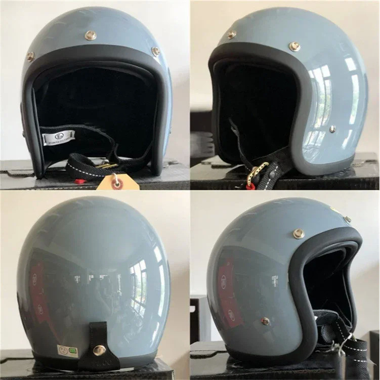 Vintage TT&COCASCOS HELMET Cafe Racer Light Weight Shell Fiber Glass Helmet Open Face Japanese High 