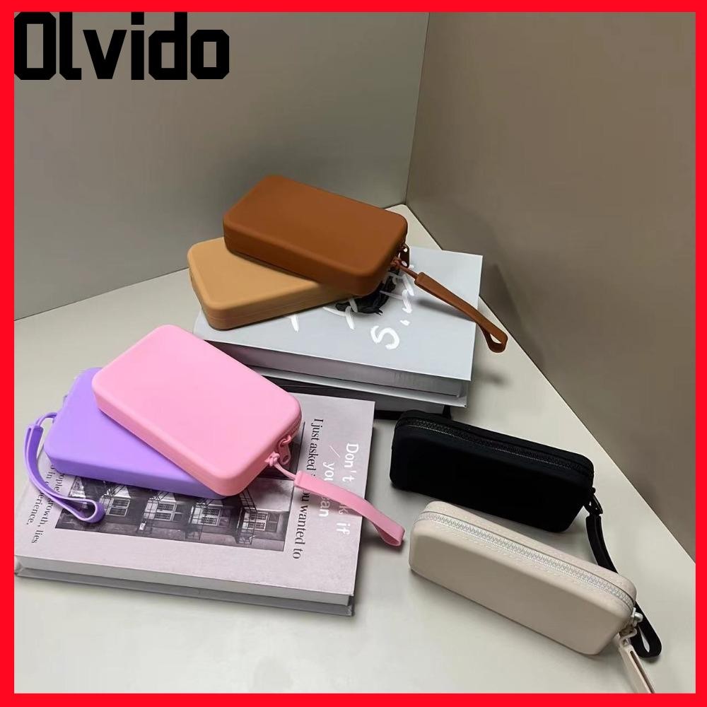 กระเป๋าเก็บของ OLVIDO,ซิลิโคนประหยัดพื้นที่กระเป๋าสตางค์สี่เหลี่ยม,แฟชั่นกันน้ํามัลติฟังก์ชั่กระเป๋าถือผู้หญิง