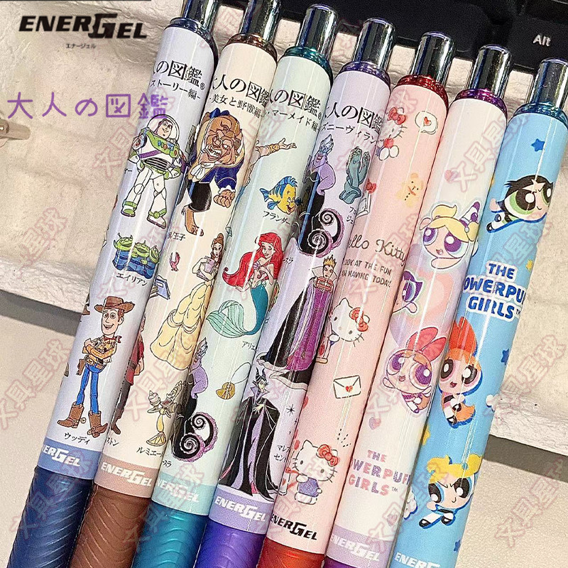 Japan Pentel Disney Sanrio Limited Powerpuff Girls kitty Melody ปากกาเจลสีดํา 0.5